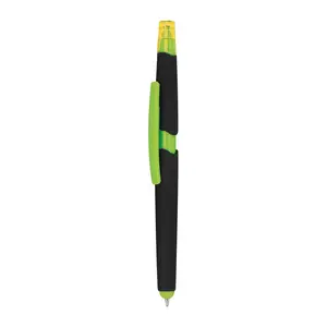 Plastic ballpen with highlighter and touch functio