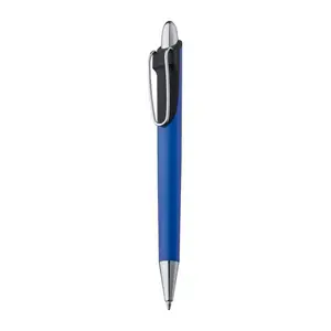 Ball pen made of plastic with metal clip